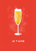 Champagne et coeurs pour dire je t'aime